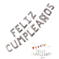 Globo Metalizado Feliz Cumpleaños 40 cm Plata «LC»
