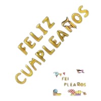 Globo Metalizado Feliz Cumpleaños 40 cm Dorado «LC»