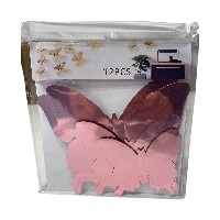 Adorno Mariposas Espejadas Rosa x 12 unidades «LC»