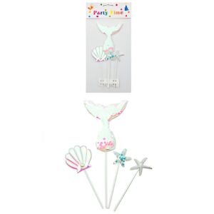 Cake topper cola de sirena ostra y estrella Blanca «LC»