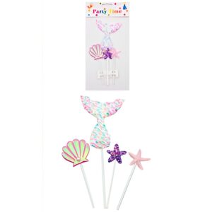 Cake topper cola de sirena ostra y estrella Multicolor «LC»