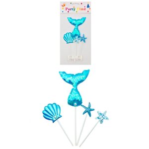 Cake topper cola de sirena ostra y estrella Turquesa «LC»