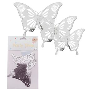 Adorno Mariposas Metalizadas Plata x 6 unidades «LC»