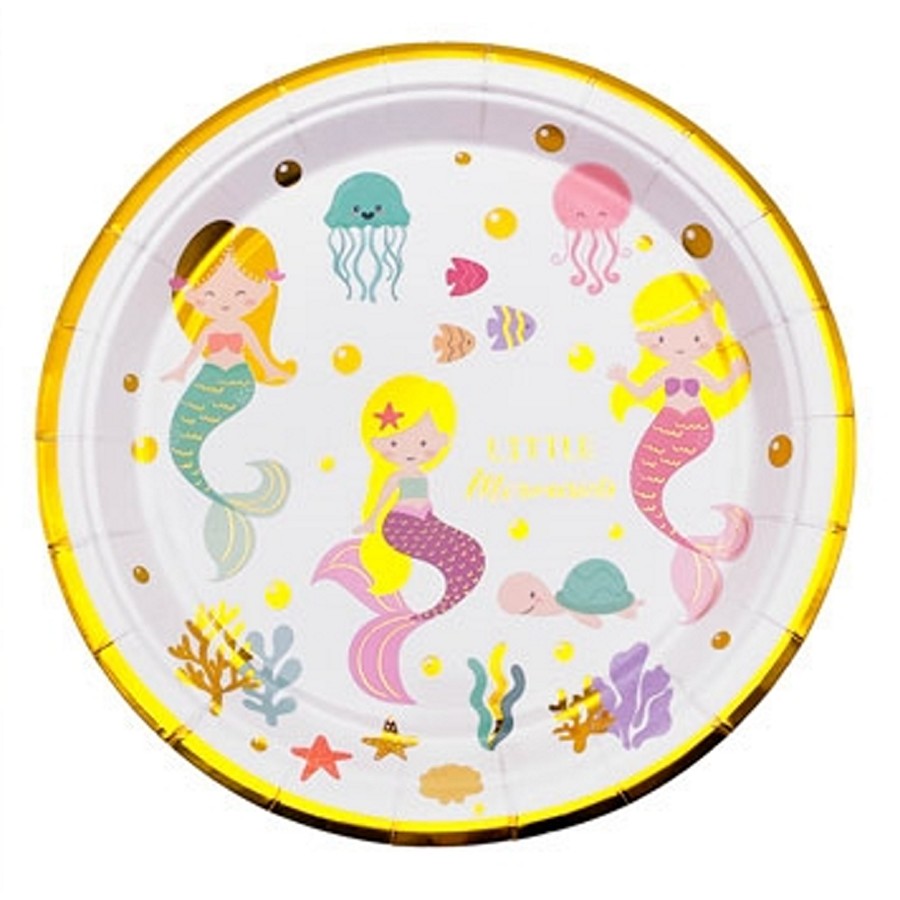 Plato Polipapel Descartable 18cm x 10 unidades Sirena "LC"