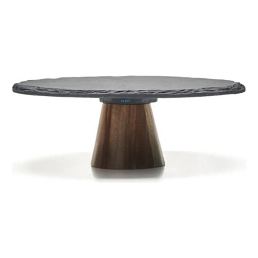 Plato Posa Torta Laja Y Acacia 28 x 12 "Nonfork"