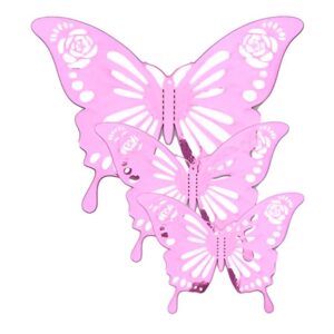 Adorno Mariposas Tornasolado Rosa x 12 unidades «LC»