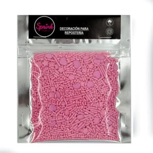 Granas Mix Corazones y Estrellas Rosadas «Sprink»