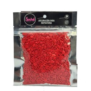 Granas Mix Corazones y Estrellas Rojas «Sprink»