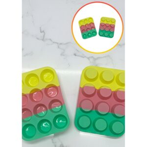 Molde Silicona Oreo x 12 Tricolor 7CM Diametro «LC» 24x32CM