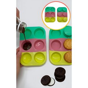 Molde Silicona Oreo x 6 Tricolor 7CM Diametro «LC» 18x27CM