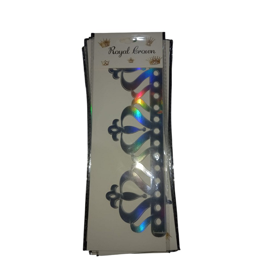 Adorno Corona Tornasolado Modelo 2 Silver "LC"