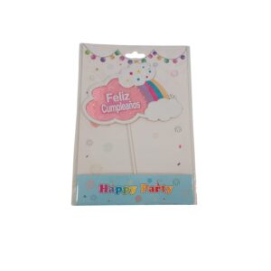 Cake Topper Nube Rosa C/Confetti «LC» 20CM