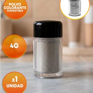 Polvo Colorante Comestible Plata Metalizado «LC» x 4g
