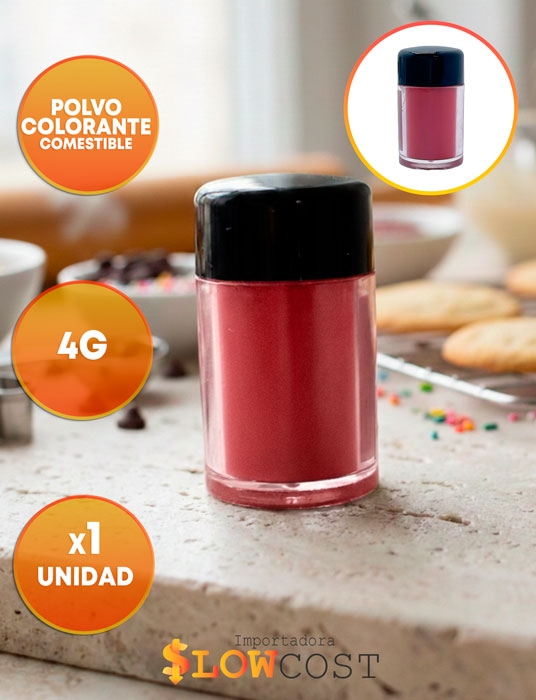 Polvo Colorante Comestible Rojo Metalizado "LC" x 4g