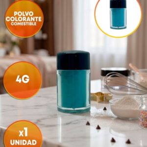 Polvo Colorante comestible Metalizado Verde Aqua 4g «LC»