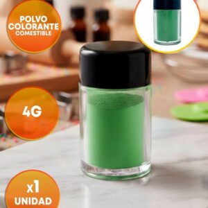 Polvo Colorante comestible Metalizado Verde Manzana 4g «LC»