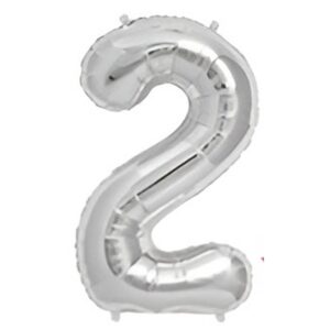 Globo Metalizado Plata Numero 2 «LC» 40CM