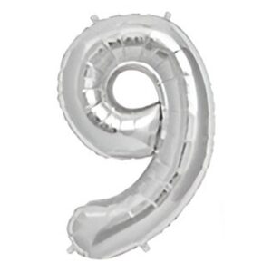 Globo Metalizado Plata Numero 9 «LC» 40CM