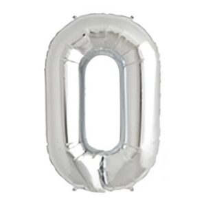 Globo Metalizado Plata Numero 0 «LC» 40CM