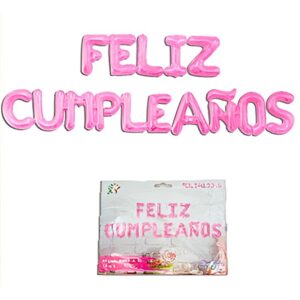 Globo Metalizado Feliz Cumpleaños Frase Imprenta Fucsia «LC»