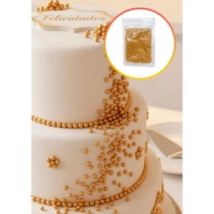 Perlas Comestibles Doradas «LC» 4mm x 50gr