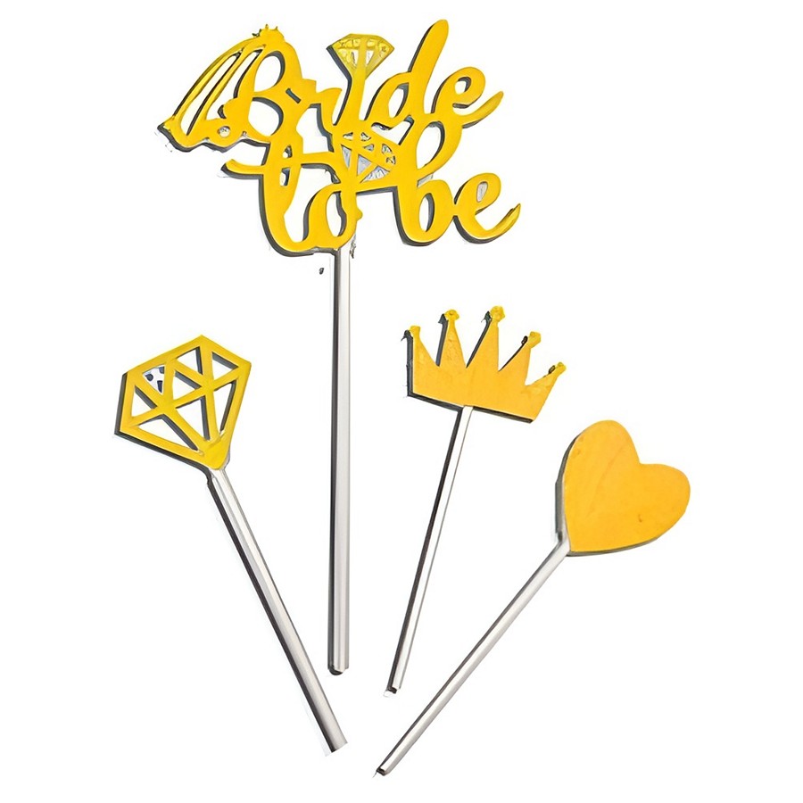 Cake Topper Gibreado Bride To Be Dorado "LC"