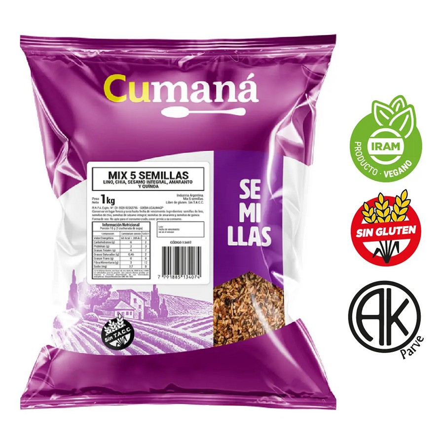 Mix de 5 Semillas Sin TACC "Cumana" x 1kg