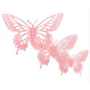 Adorno Mariposa 3D Pastel Rosa Modelos Surtidos «LC» x 12un.