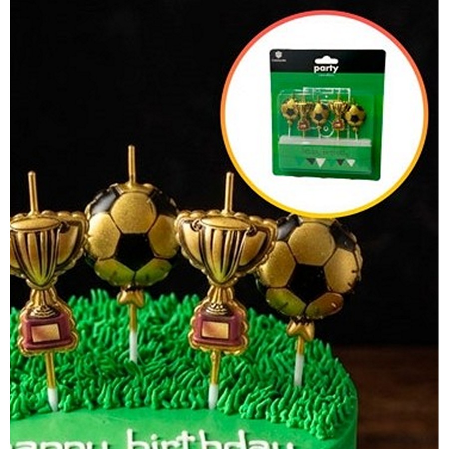 Velas Metalizadas Mundial Copa y Pelota "LC" x 5un.