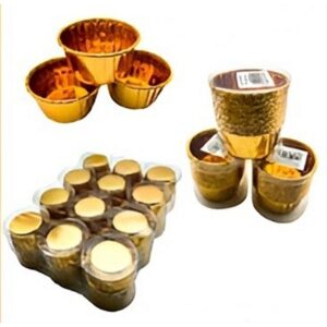 Pirotin/Contenedor Metalizado Dorado «LC» x 12un.