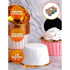 Pirotin/Contenedor Metalizado Colores Surtidos «LC» 6 x 12un.