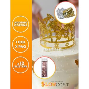 Adorno Corona Laser Gold «LC» 4un. x 25cm