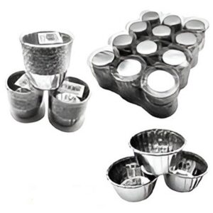 Pirotin/Contenedor Metalizado Plateado «LC» x 12un.