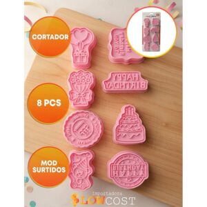 Set Cortantes con Marcador Happy Birthday Surtidos «LC» x 8un.
