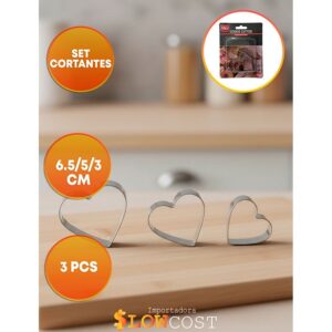 Set Cortantes Metalicos Corazones «LC» x 3un.