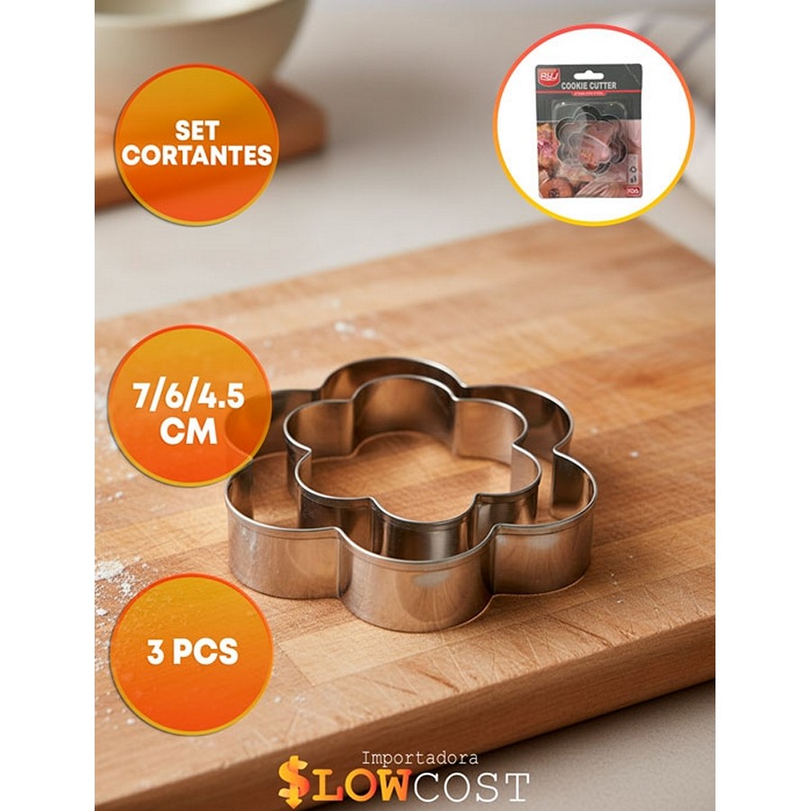 Set Cortantes Metalicos Flores "LC" x 3un.