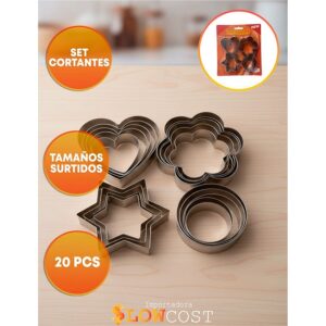 Set 20 Cortantes Metalicos Tamaños y Formas Surtidas «LC»