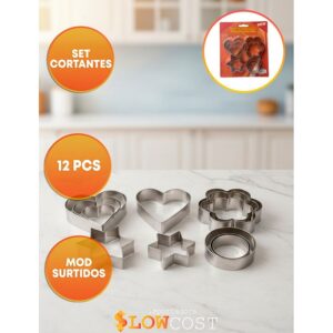 Set 12 Cortantes Metalicos Tamaños y Formas Surtidas «LC»