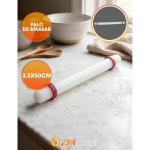 Palo de Amasar Plastico con Arandelas Niveladoras «LC» 3.5 x 50cm