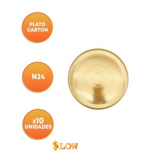 Plato Carton Termoformado Laminado Dorado Nº 24 x 10 un. «LC»