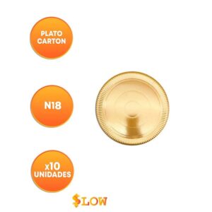 Plato Carton Termoformado Laminado Dorado Nº 18 x 10 un. «LC»