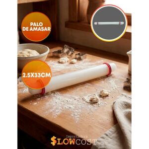 Palo de Amasar Plastico con Arandelas Niveladoras «LC» 2,5 x 33cm