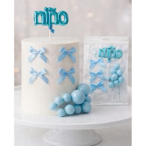 Cake Topper Baby Shower Niño Set 17 piezas «LC»
