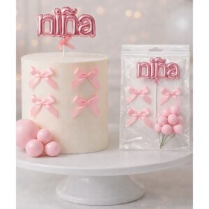 Cake Topper Baby Shower Niña Set 17 piezas «LC»