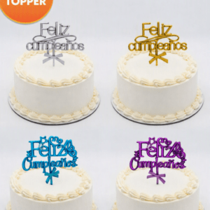 Cake Topper Feliz Cumpleaños metalizado Turquesa «LC»