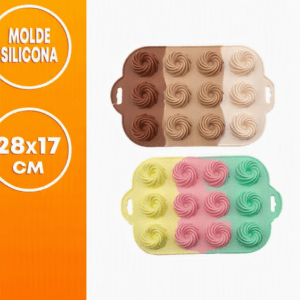 Molde Silicona Tricolor Mini Savarin Remolino «LC» 28x17cm