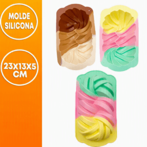 Molde silicona Tricolor Pan Trenzado «LC» 23*13×5 cm