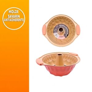 Molde Savarin Antiadh. esmaltado c/asa silic. Desmontable «LC» 27.5×22.5×11.5 cm