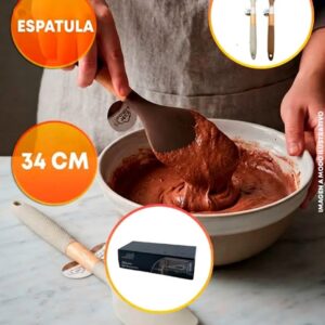 Espatula Silicona Premium mango texturizado «LC» 34cm