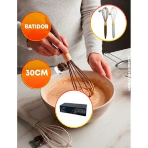 Batidor Premium Mango texturizado cubierto silicona «LC» 30cm